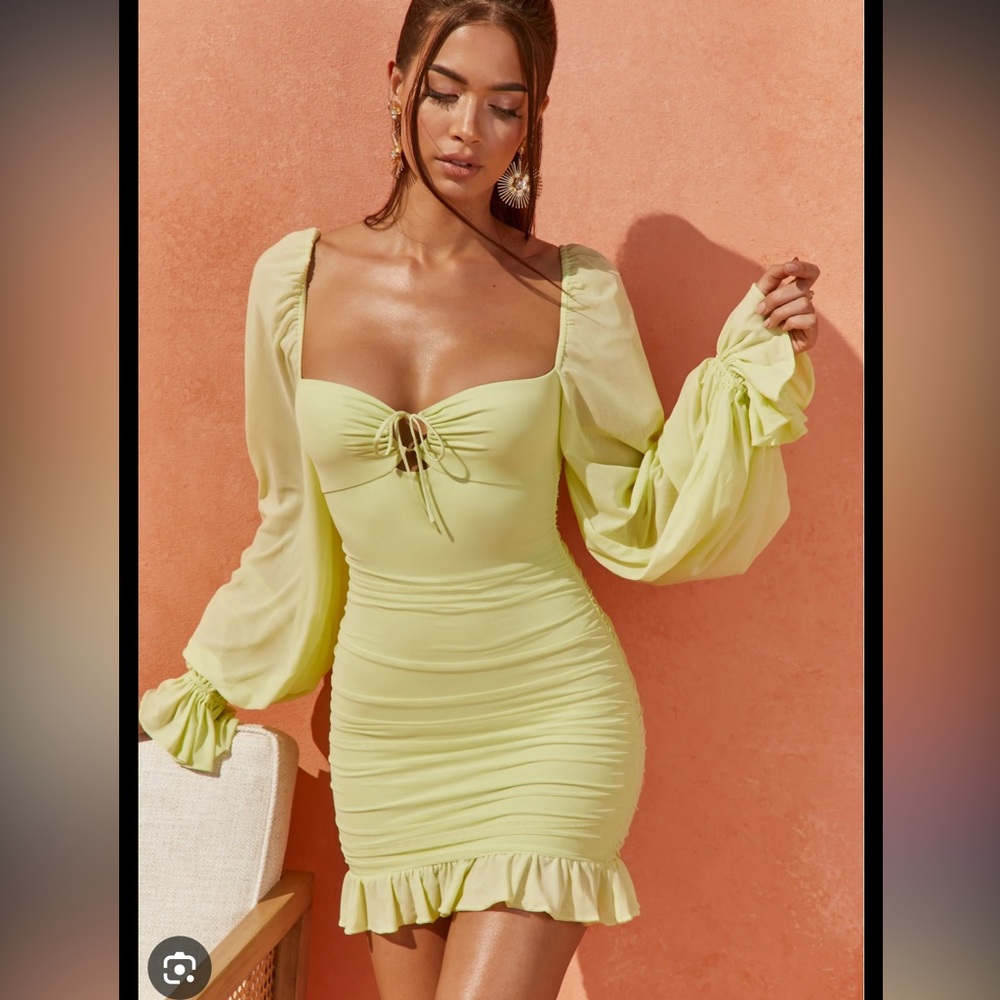 Oh Polly- TIME TO ESCAPE Long Sleeve Mesh Dress